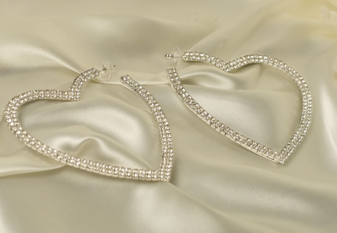 925 Silver Heart Shaped Earrings