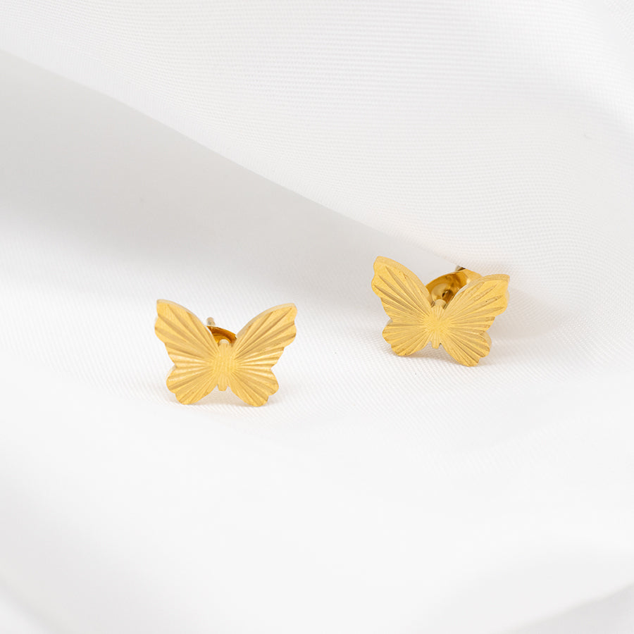 Vintage 18K Gold Ribbed Earrings