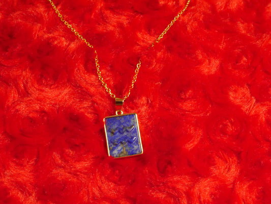 18K Gold Lapis Lazuli Zodiac Necklace