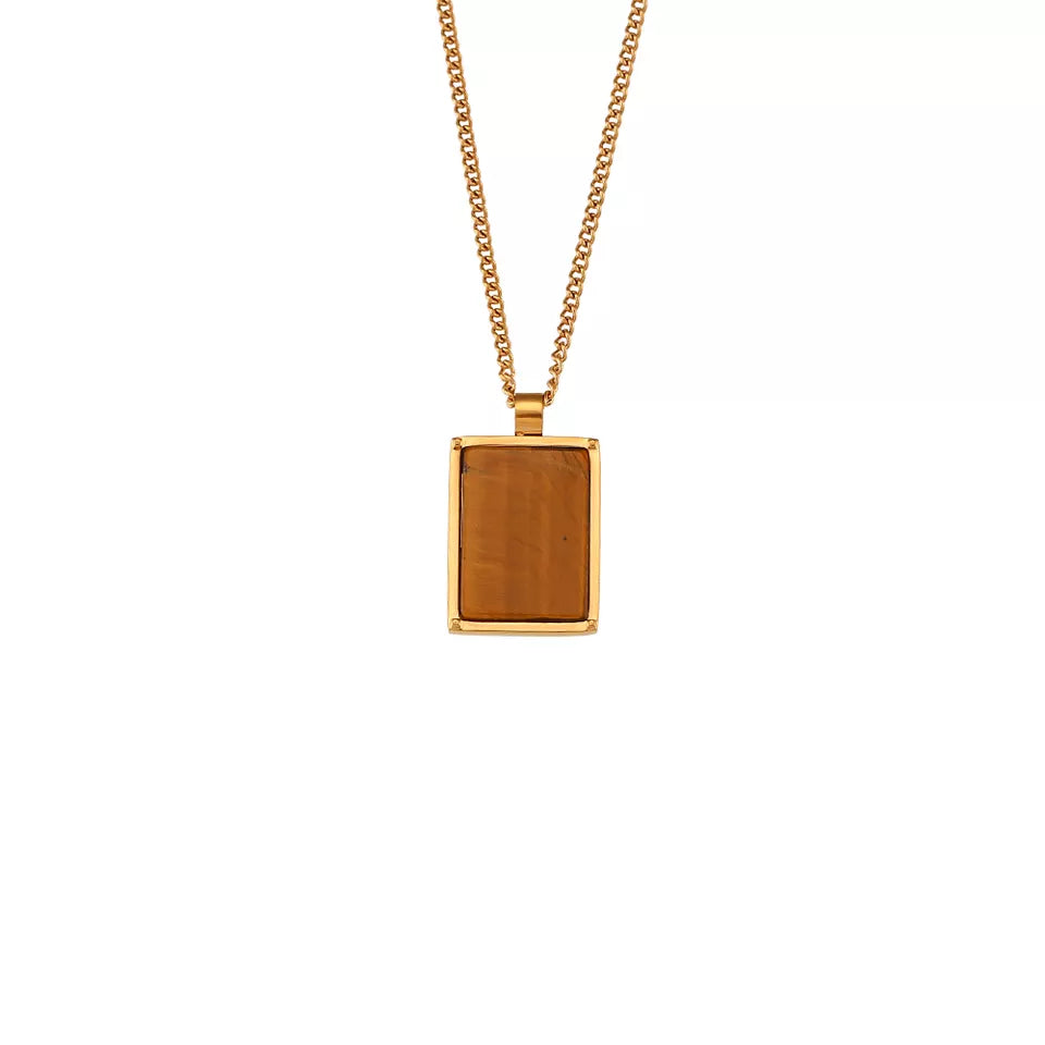 18K Gold Natural Stone Necklaces