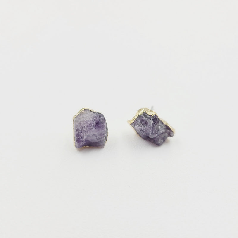 Raw Crystal Gold Dripped Earrings